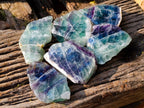 Polished On One Side Watermelon Fluorite x 6 From Uis, Namibia - Toprock Gemstones and Minerals 