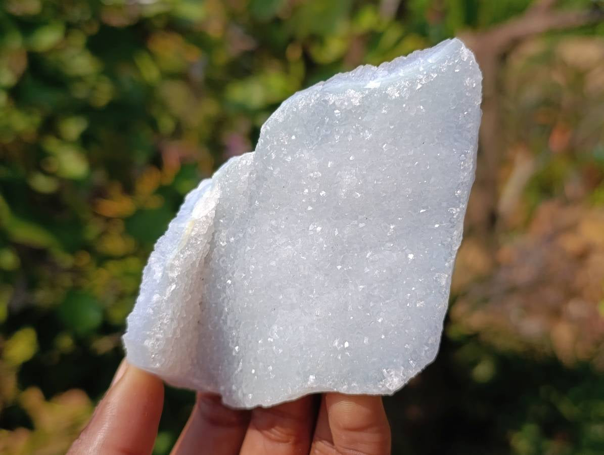 Natural Etched Blue Chalcedony Geodes x 6 From Nsanje, Malawi - Toprock Gemstones and Minerals 