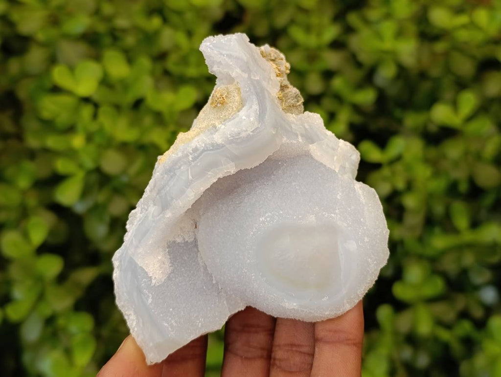 Natural Etched Blue Chalcedony Geodes x 6 From Nsanje, Malawi - Toprock Gemstones and Minerals 