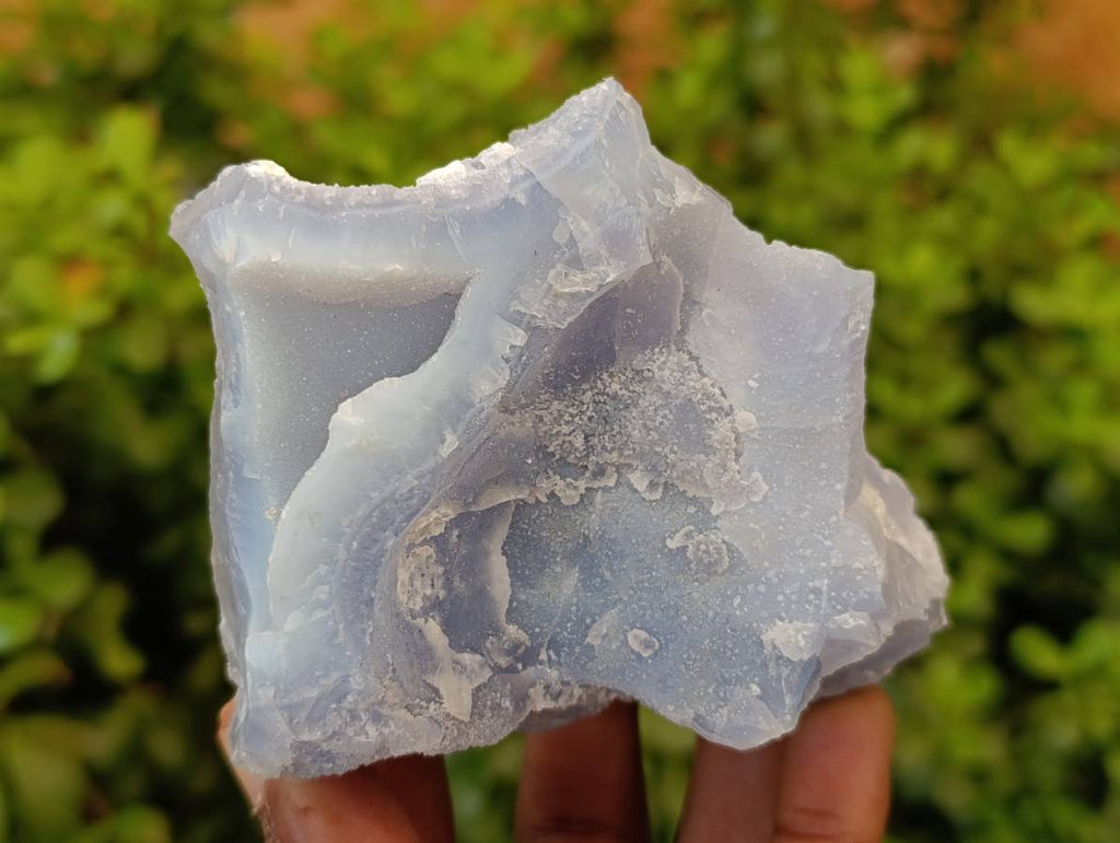 Natural Etched Blue Chalcedony Geodes x 6 From Nsanje, Malawi - Toprock Gemstones and Minerals 