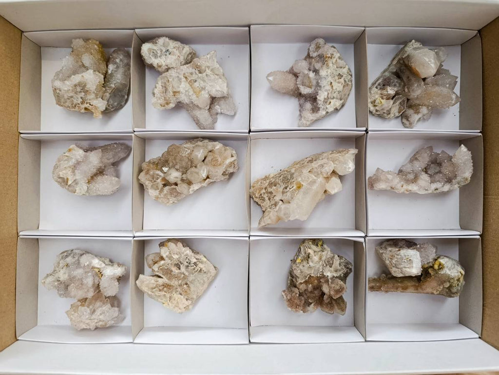 Natural White Spirit Quartz Clusters x 17 From Boekenhouthoek, South Africa - Toprock Gemstones and Minerals 