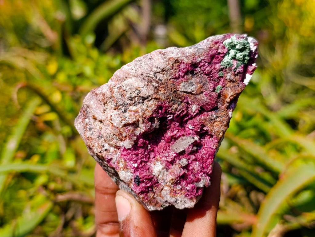 Natural Salrose Cobaltion Dolomite with malachite Specimens x 6 From Kakanda, Congo - Toprock Gemstones and Minerals 