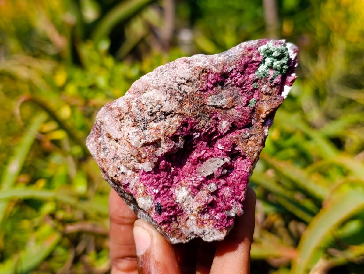Natural Salrose Cobaltion Dolomite with malachite Specimens x 6 From Kakanda, Congo - Toprock Gemstones and Minerals 