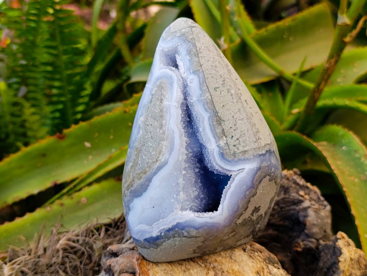 Polished Blue Lace Agate Standing Free Forms x 1 From Nsanje, Malawi - Toprock Gemstones and Minerals 