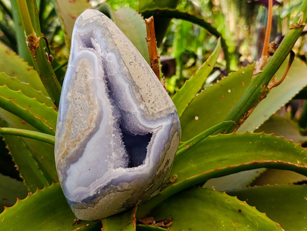 Polished Blue Lace Agate Standing Free Forms x 1 From Nsanje, Malawi - Toprock Gemstones and Minerals 
