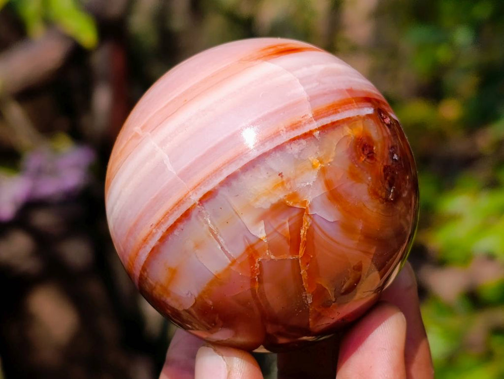 Polished Carnelian Agate Gemstone Spheres x 4 From Madagascar - Toprock Gemstones and Minerals 