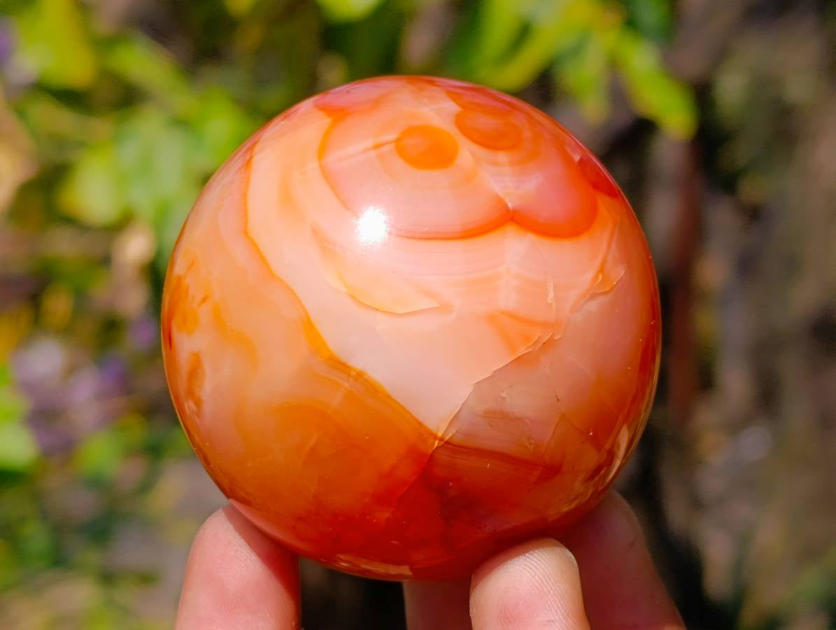 Polished Carnelian Agate Gemstone Spheres x 4 From Madagascar - Toprock Gemstones and Minerals 