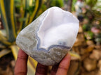 Polished Blue Lace Agate Standing Free Forms x 3 From Nsanje, Malawi - Toprock Gemstones and Minerals 