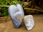 Polished Blue Lace Agate Standing Free Forms x 3 From Nsanje, Malawi - Toprock Gemstones and Minerals 