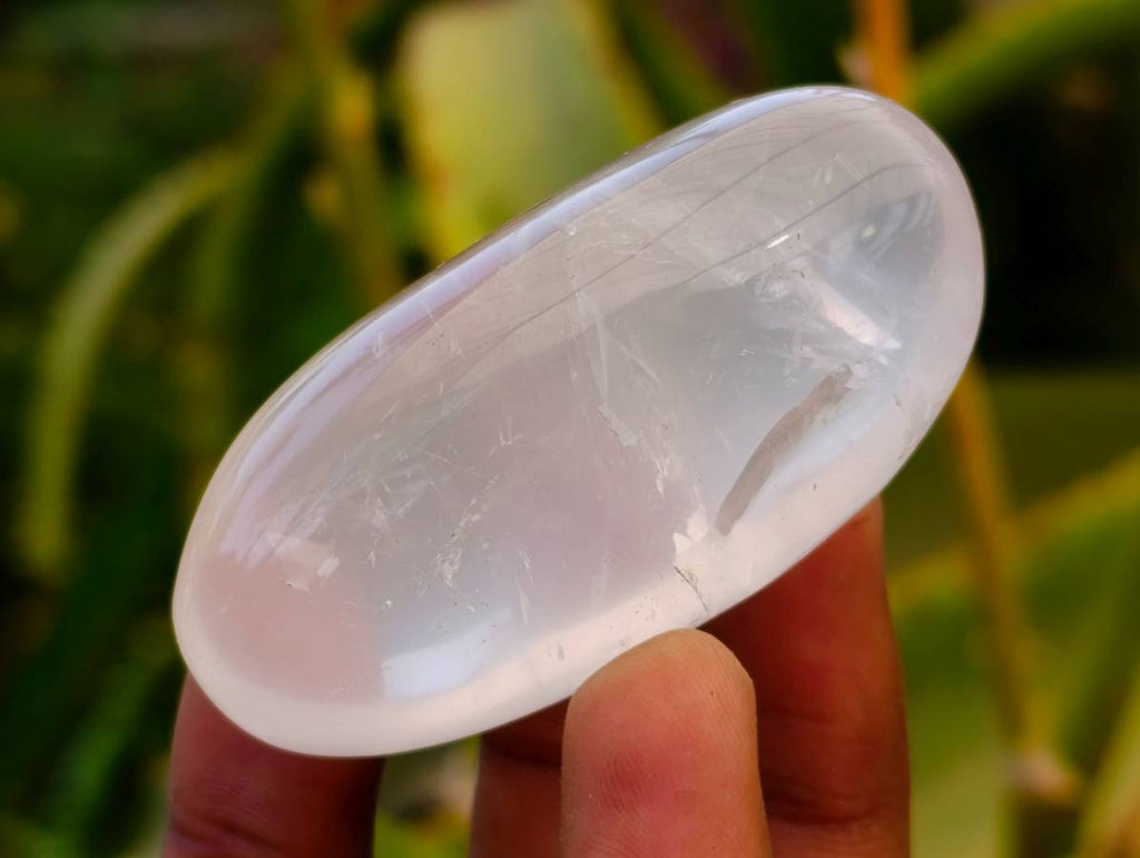 Polished Pearl Girasol Quartz Palm Stones x 20 From Ambatondrazaka, Madagascar - Toprock Gemstones and Minerals 