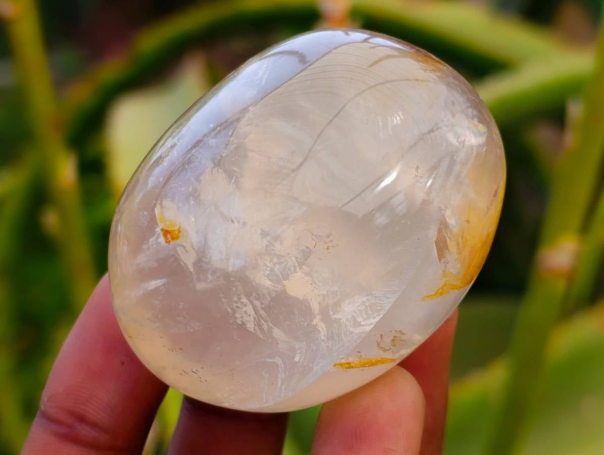 Polished Pearl Girasol Quartz Palm Stones x 20 From Ambatondrazaka, Madagascar - Toprock Gemstones and Minerals 