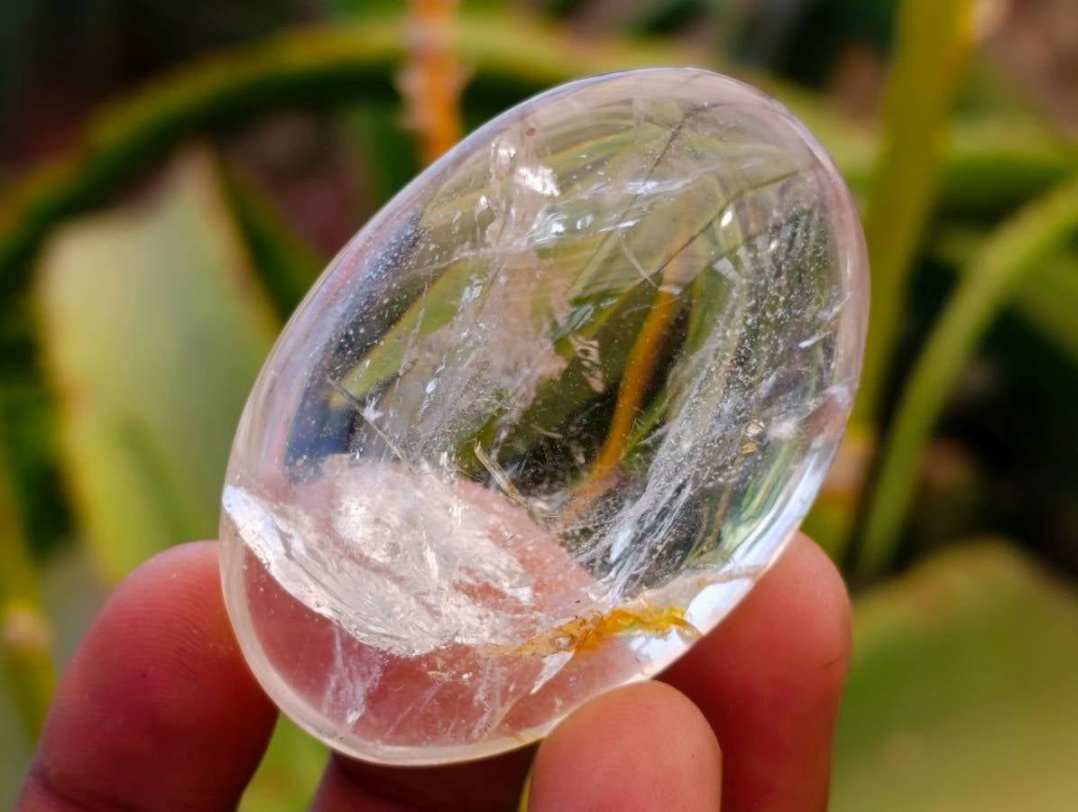 Polished Pearl Girasol Quartz Palm Stones x 20 From Ambatondrazaka, Madagascar - Toprock Gemstones and Minerals 