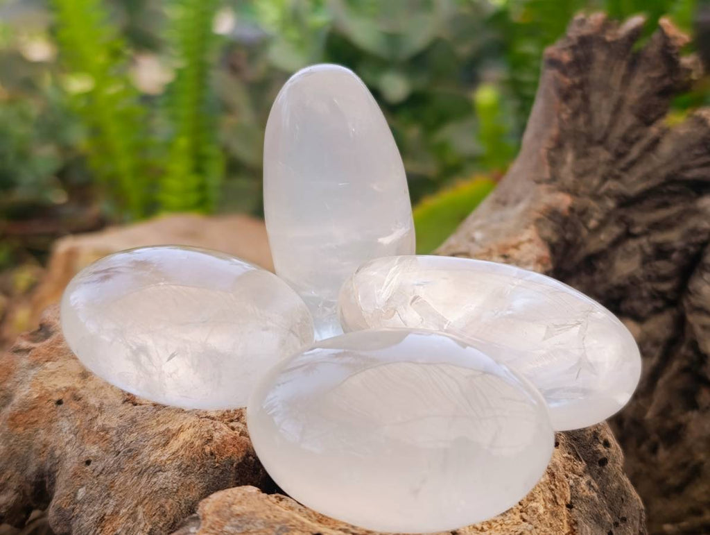 Polished Pearl Girasol Quartz Palm Stones x 20 From Ambatondrazaka, Madagascar - Toprock Gemstones and Minerals 
