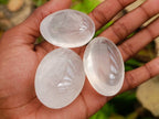 Polished Pearl Girasol Quartz Palm Stones x 20 From Ambatondrazaka, Madagascar - Toprock Gemstones and Minerals 