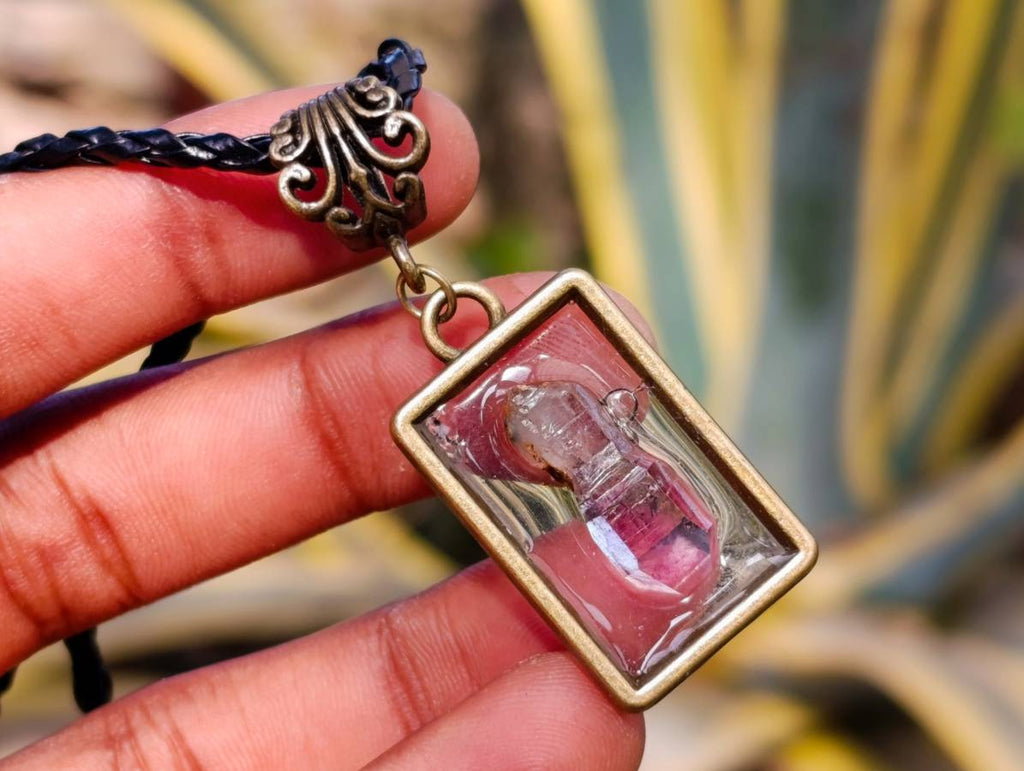 Hand Made Chiredzi Amethyst Scepter Crystals in Bronze Pendant - Sold Per Item - From Chiredzi, Zimbabwe - Toprock Gemstones and Minerals 