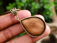 Hand Made Silky Malachite in Bronze Teardrop Pendant - Sold Per Item - Kasompe, Congo - Toprock Gemstones and Minerals 