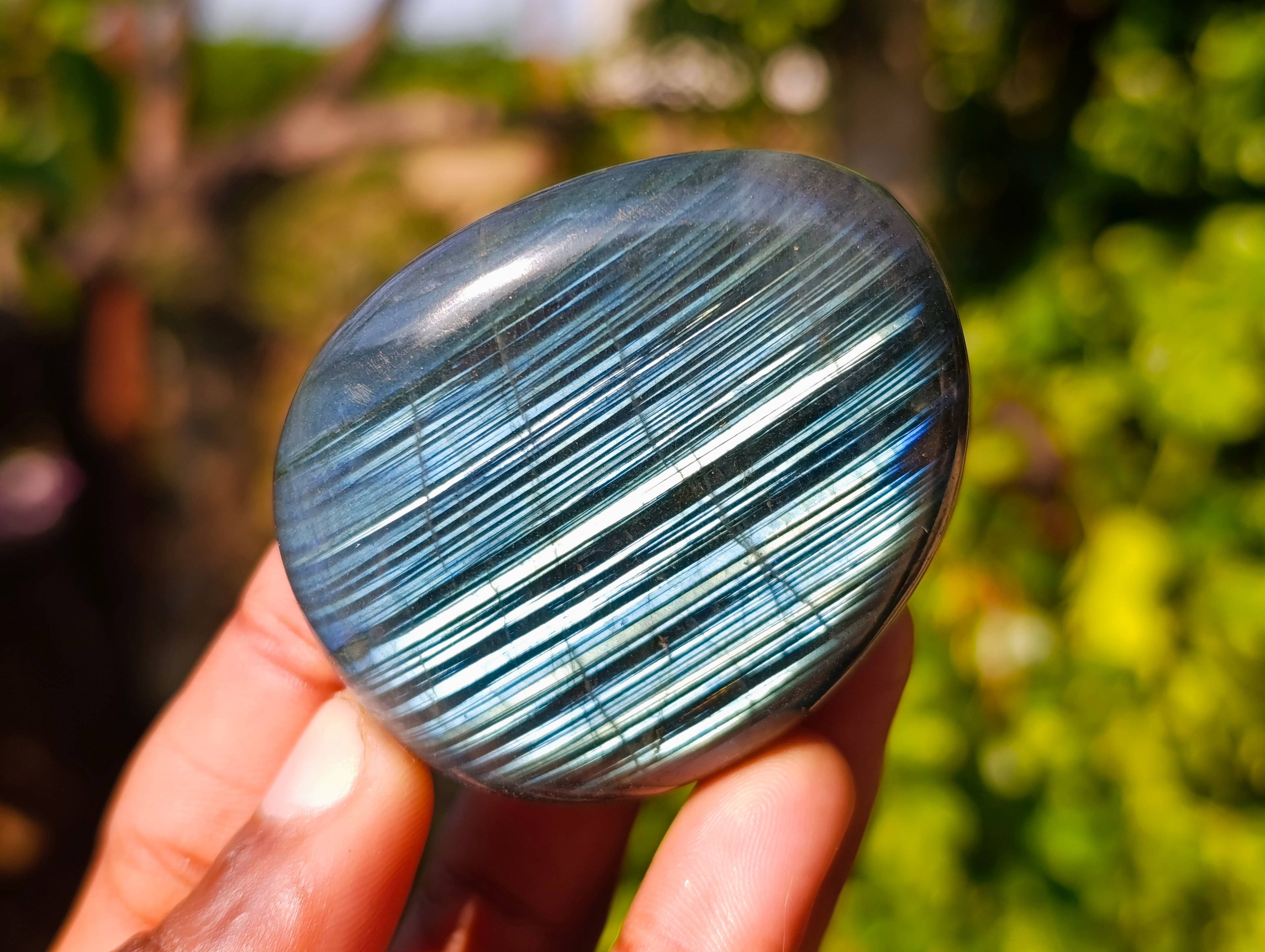 Polished Labradorite Palm Stones x 12 From Tulear, Madagascar - Toprock Gemstones and Minerals 