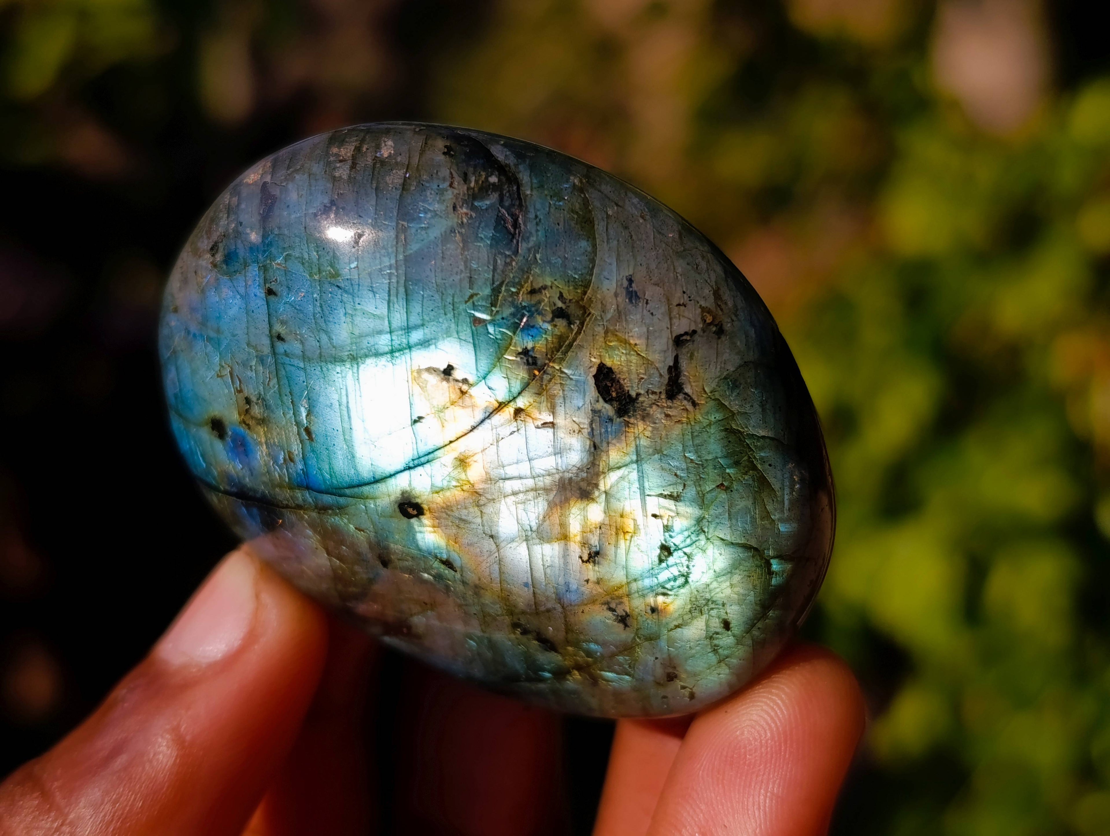 Polished Labradorite Palm Stones x 12 From Tulear, Madagascar - Toprock Gemstones and Minerals 