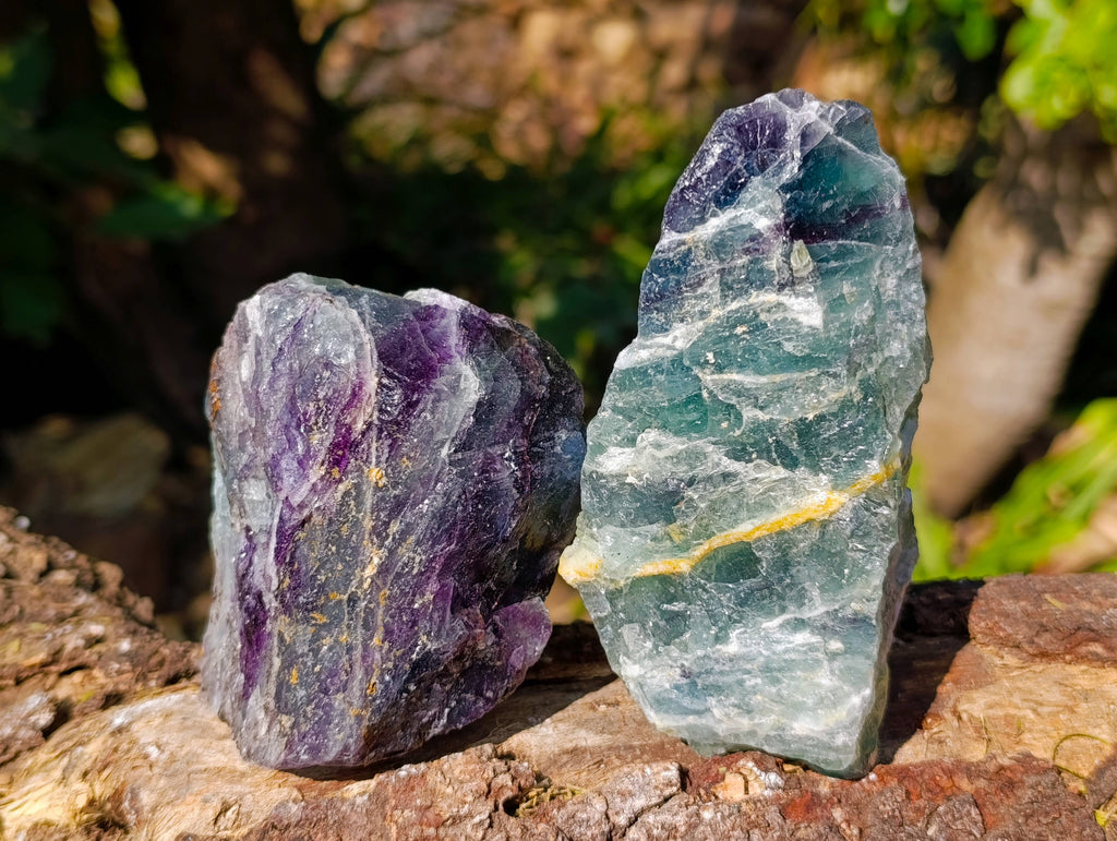 Natural Watermelon Fluorite Cobbed Specimens x 5 From Uis, Namibia - Toprock Gemstones and Minerals 