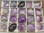 Polished Chevron Amethyst Palm Stones x 20 From Ankazobe, Madagascar - Toprock Gemstones and Minerals 