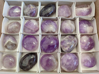 Polished Chevron Amethyst Palm Stones x 20 From Ankazobe, Madagascar