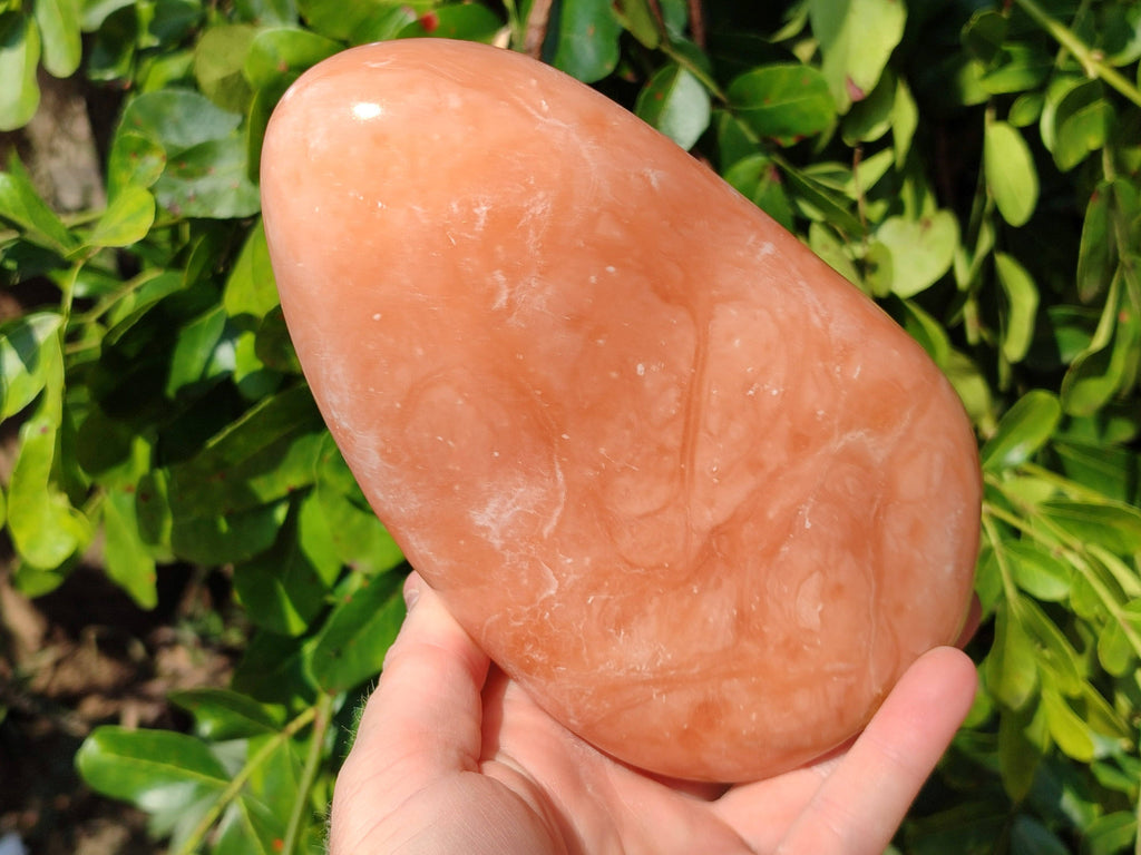 Polished Orange Twist Calcite Standing Free Forms x 1 From Madagascar - Toprock Gemstones and Minerals 