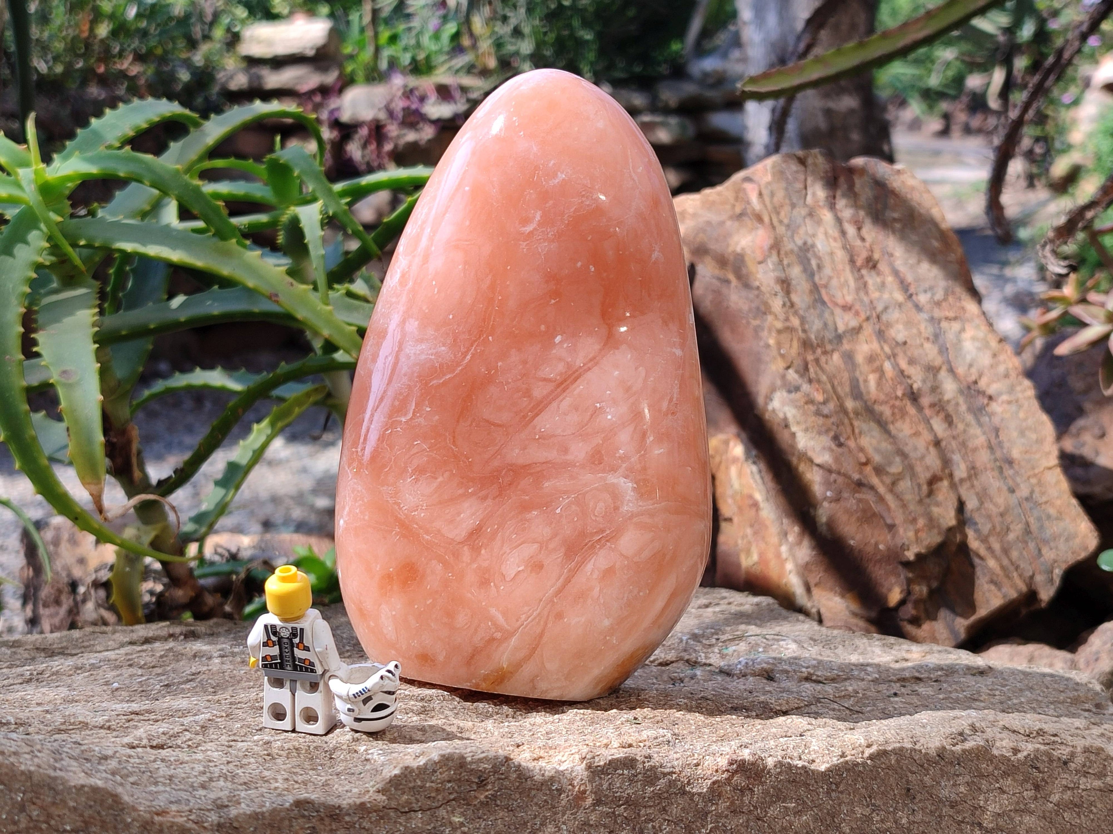Polished Orange Twist Calcite Standing Free Forms x 1 From Madagascar - Toprock Gemstones and Minerals 