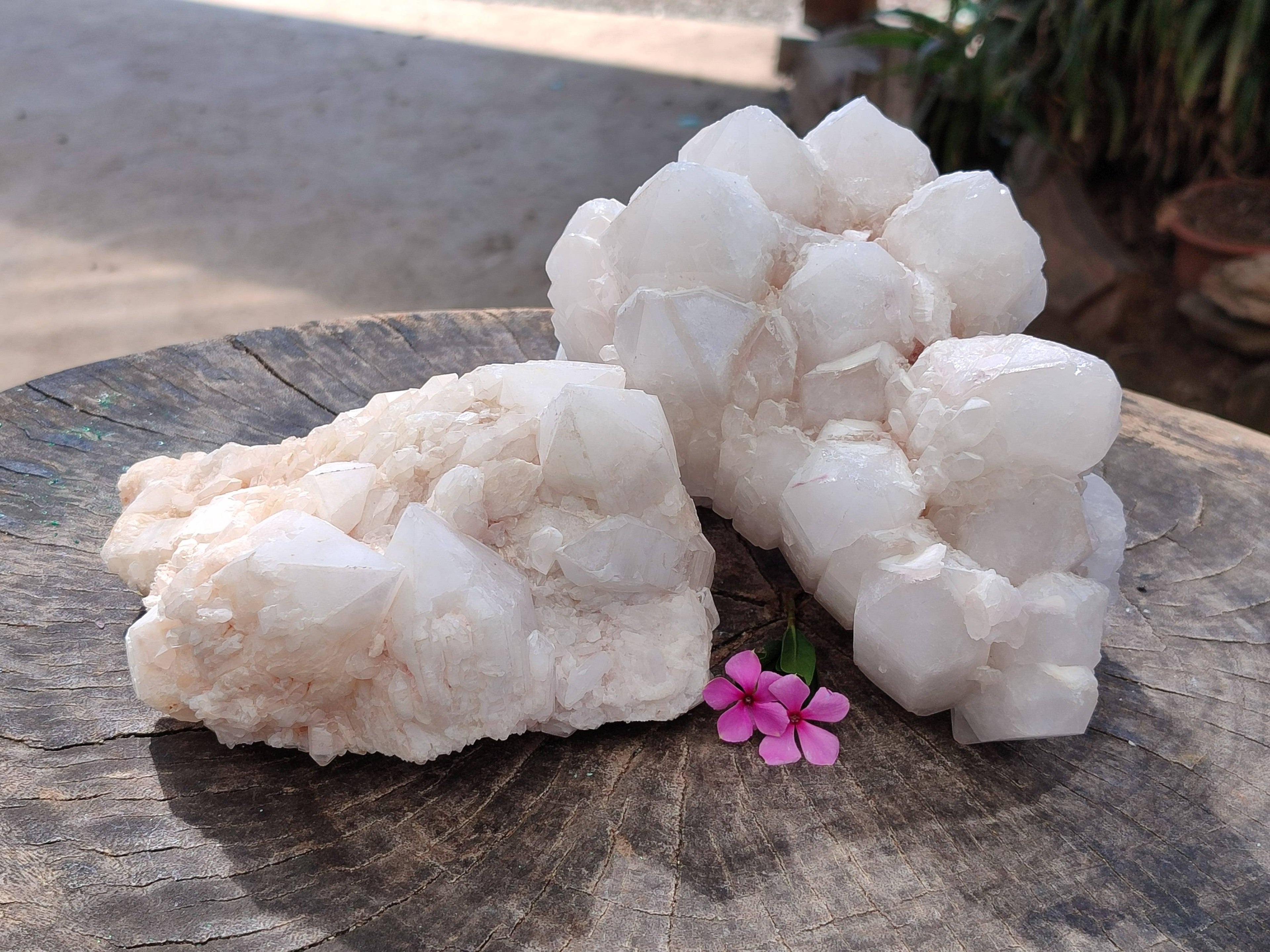 Natural Quartz Clusters x 2 From Madagascar - Toprock Gemstones and Minerals 