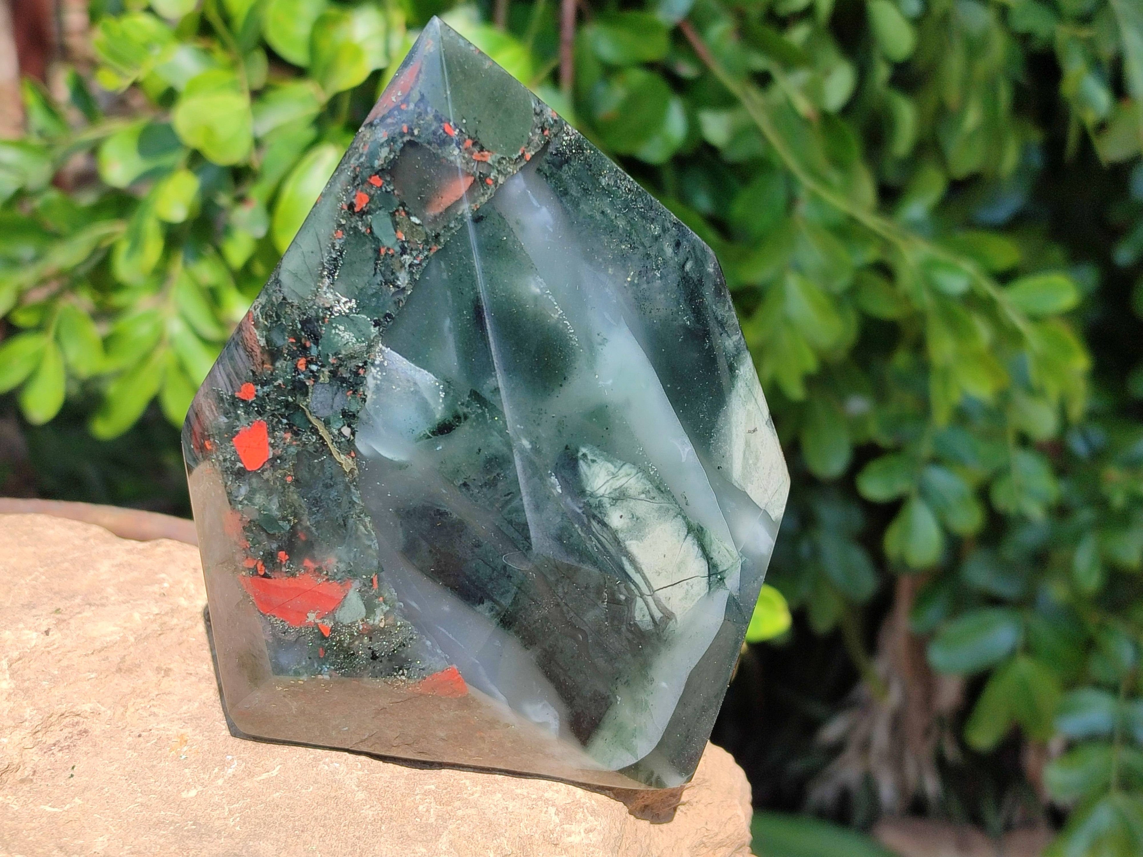 Polished Bloodstone Points x 2 From Swaziland - Toprock Gemstones and Minerals 