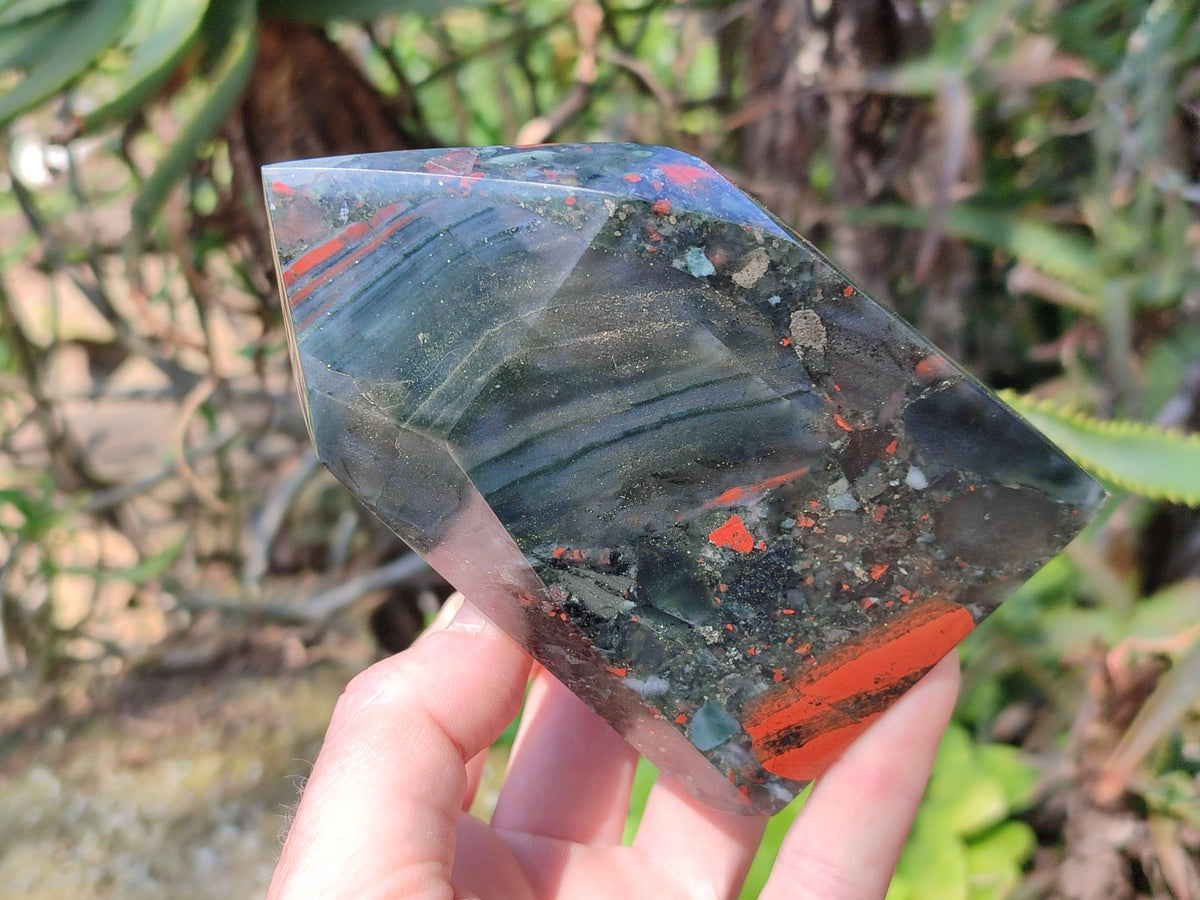 Polished Bloodstone Points x 2 From Swaziland - Toprock Gemstones and Minerals 