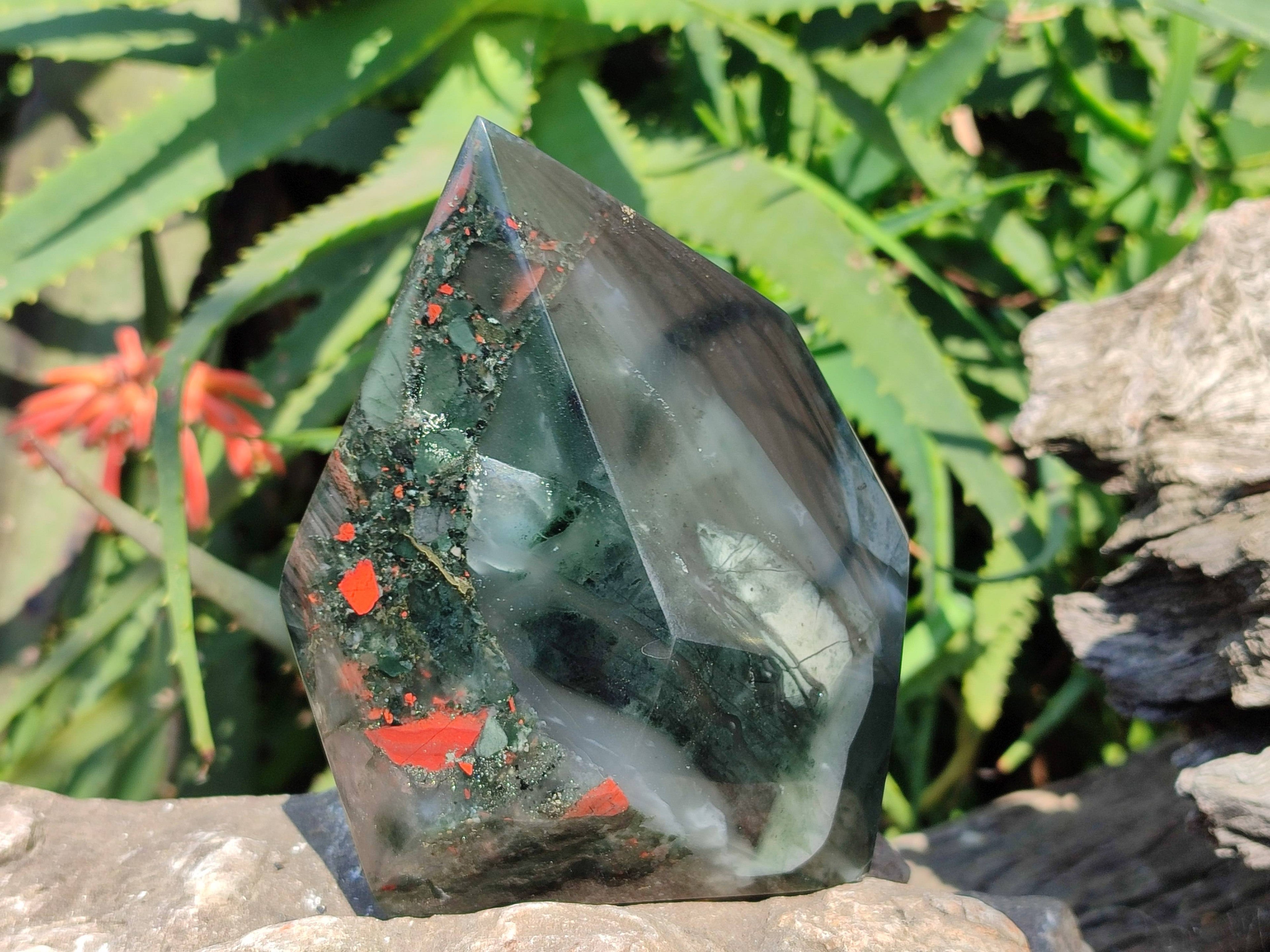Polished Bloodstone Points x 2 From Swaziland - Toprock Gemstones and Minerals 