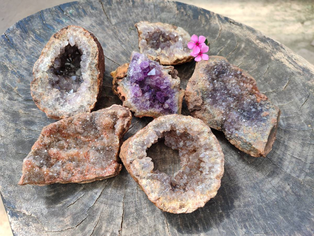 Natural Zululand Amethyst Geodes x 6 From Jozini, South Africa - Toprock Gemstones and Minerals 