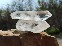 Double Terminated Polished 'Wand' Quartz Crystals x 6 From Madagascar