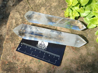 Double Terminated Polished 'Wand' Quartz Crystals x 6 From Madagascar