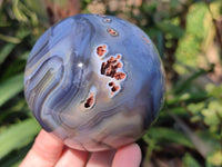 Polished Banded Agate Spheres x 2 From Madagascar