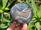 Polished Banded Agate Spheres x 2 From Madagascar - Toprock Gemstones and Minerals 