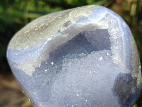 Polished Blue Lace Agate Standing Free Forms x 2 From Nsanje, Malawi