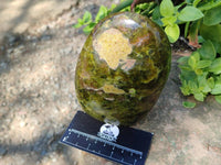 Polished Green Opal Standing Free Forms x 2 From Antsirabe, Madagascar