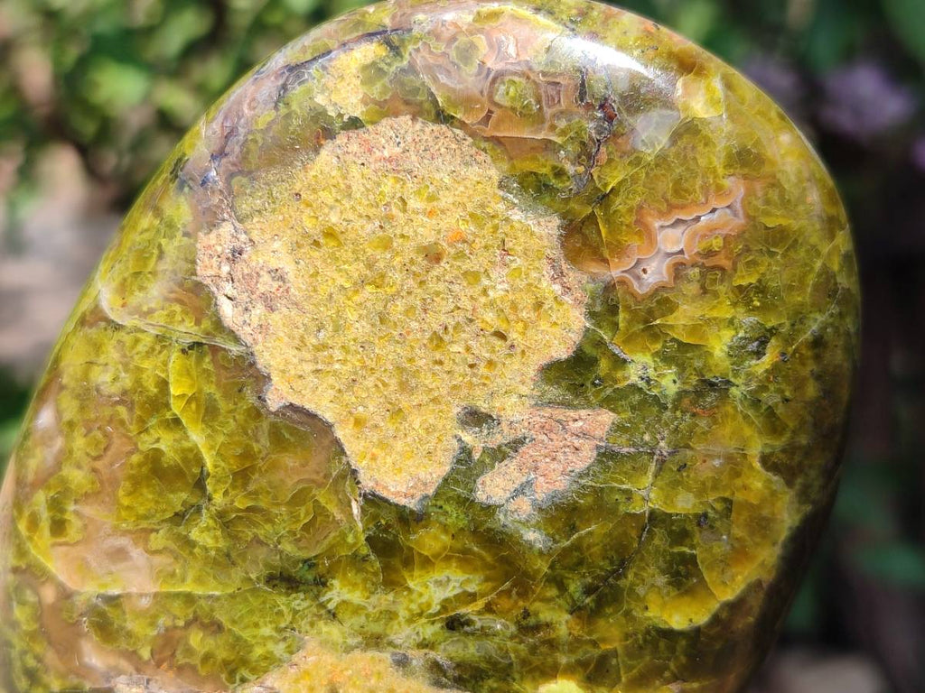 Polished Green Opal Standing Free Forms x 2 From Antsirabe, Madagascar - Toprock Gemstones and Minerals 