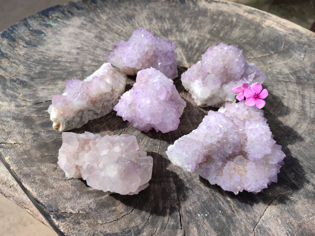 Natural Amethyst Spirit Quartz Clusters x 6 From Boekenhouthoek, South Africa - Toprock Gemstones and Minerals 