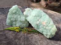 Natural Botryoidal Prehnite Specimens x 2 From Beaufort West, South Africa