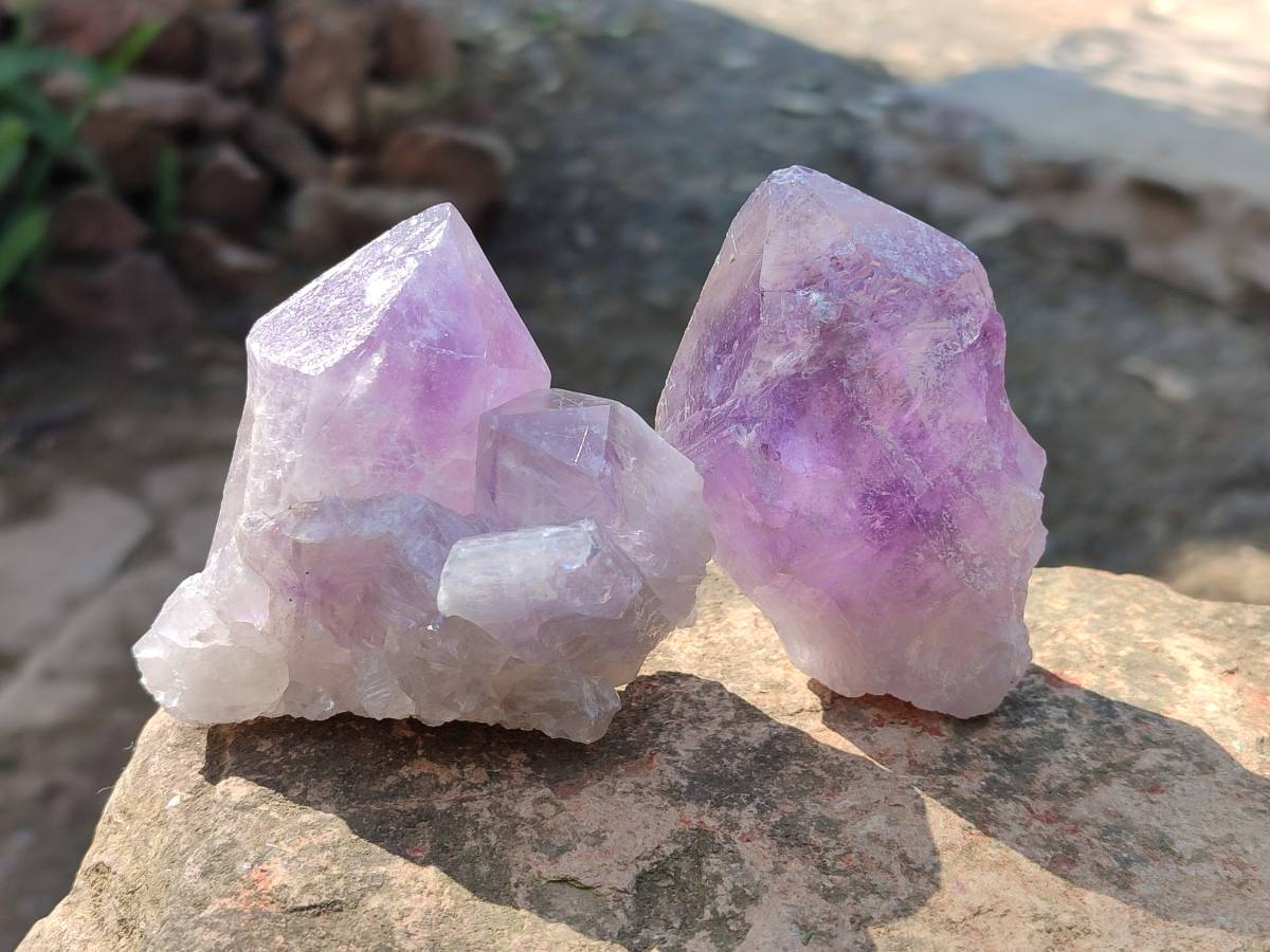 Natural Jacaranda Amethyst Quartz Crystals x 6 From Mumbwa, Zambia - Toprock Gemstones and Minerals 