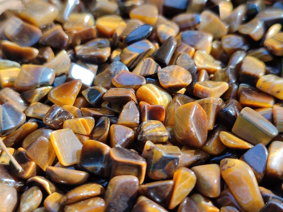 Polished Golden Tiger's Eye Mini Tumbled Stones x 6 Bags From Prieska, South Africa - Toprock Gemstones and Minerals 