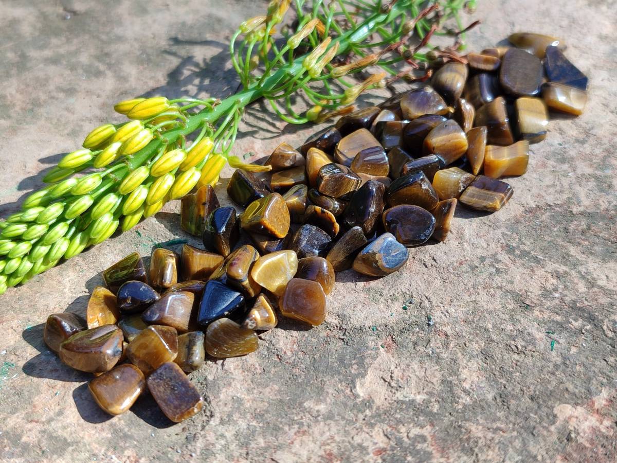 Polished Golden Tiger's Eye Mini Tumbled Stones x 6 Bags From Prieska, South Africa - Toprock Gemstones and Minerals 