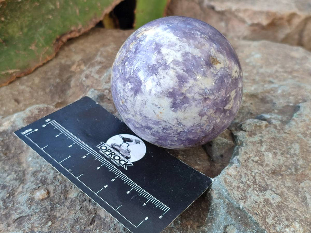Polished Lepidolite With Pink Rubellite Spheres x 4 From Ambatondrazaka, Madagascar - Toprock Gemstones and Minerals 