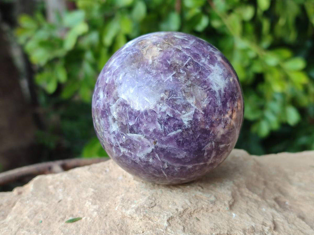 Polished Lepidolite With Pink Rubellite Spheres x 4 From Ambatondrazaka, Madagascar - Toprock Gemstones and Minerals 