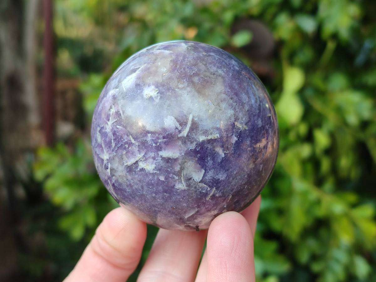 Polished Lepidolite With Pink Rubellite Spheres x 4 From Ambatondrazaka, Madagascar - Toprock Gemstones and Minerals 