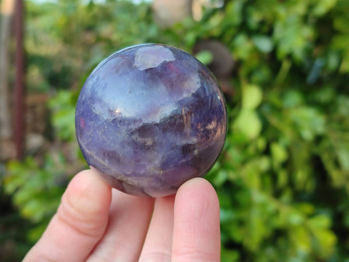 Polished Lepidolite With Pink Rubellite Spheres x 4 From Ambatondrazaka, Madagascar - Toprock Gemstones and Minerals 