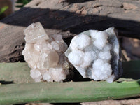 Natural Drusy Quartz Coated Calcite Pseudomorph Specimens x 12 From Alberts Mountain, Lesotho
