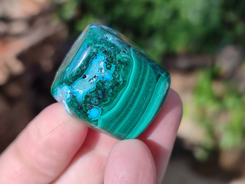 Polished Flower Banded Malachite Free Forms x 35 From Congo - Toprock Gemstones and Minerals 